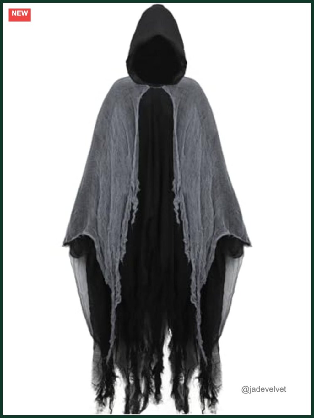 Halloween Grim Reaper Hooded Cloak Medieval Renaissance Wizard Cape Adult